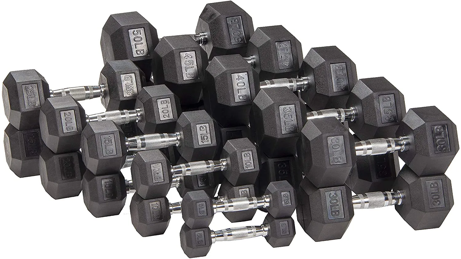 Sporzon! Rubber Encased Hex Dumbbell in Pairs or Singles