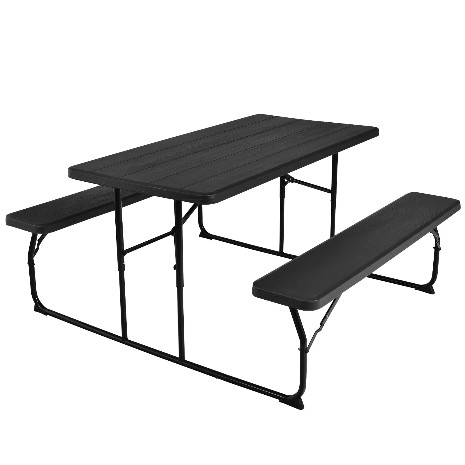 Tangkula Folding Picnic Table with 2 Benches