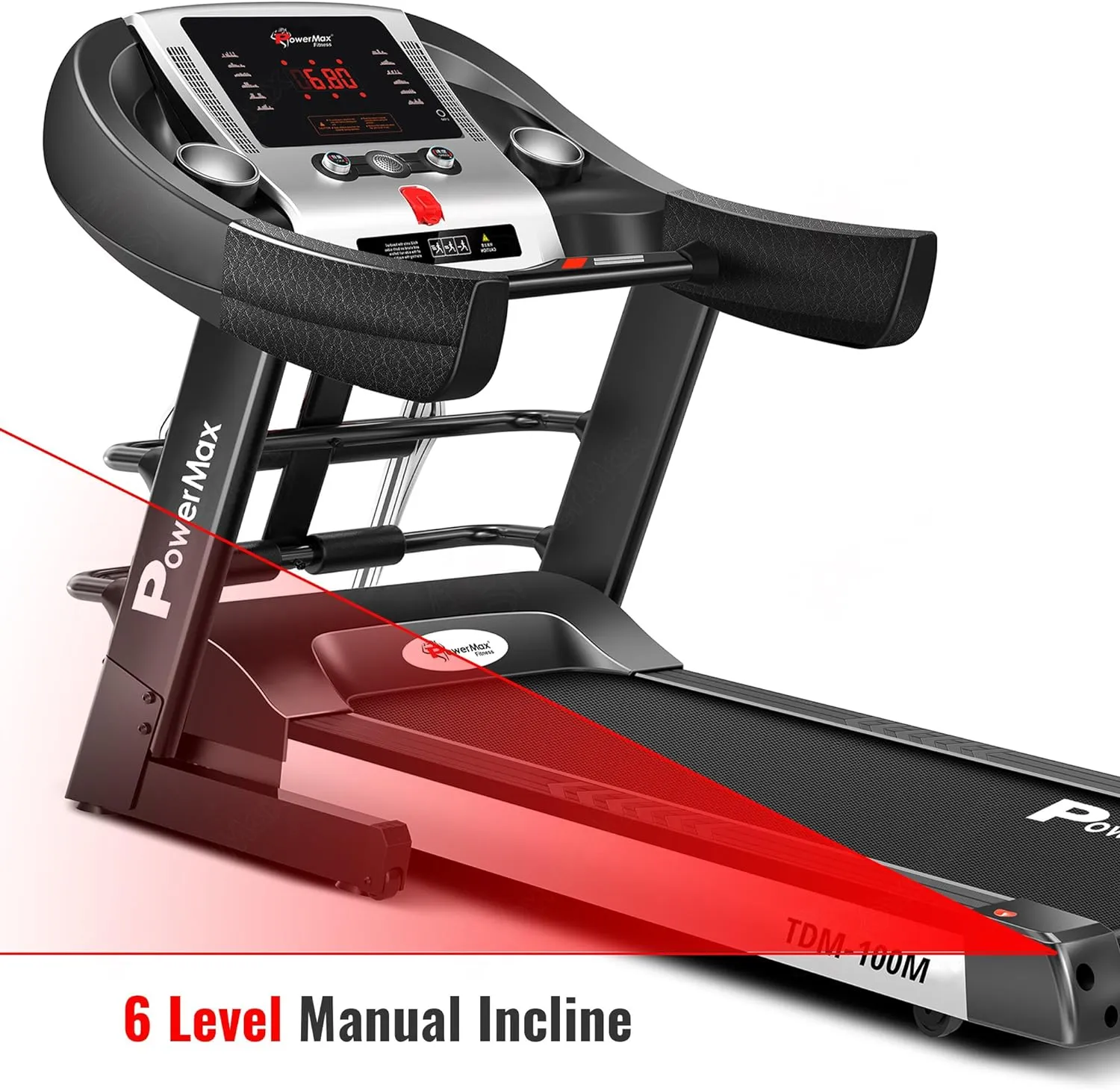 TDM-100M (4HP Peak) Multi-Function Treadmill For Home Use With Massager Max User Wt. 105Kg 6 Level Incline Top Speed:14.8 Km/Hr Spring Resistance (Free Installation Assistance)