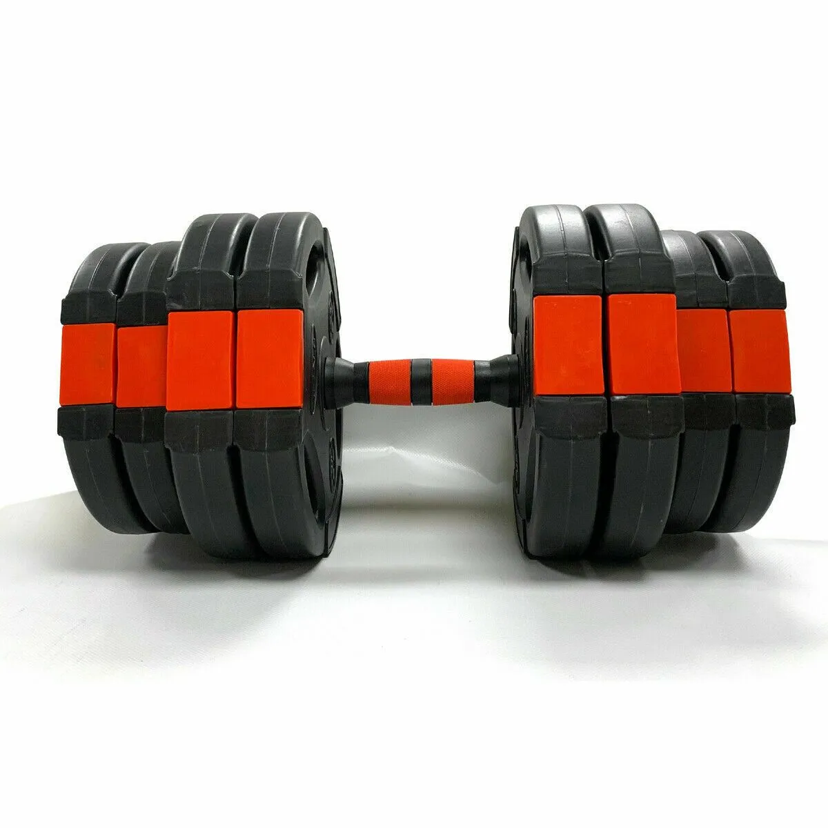 Tri-Grip Dumbbell Set (Black Red Dumbbell Bar) 30Kg