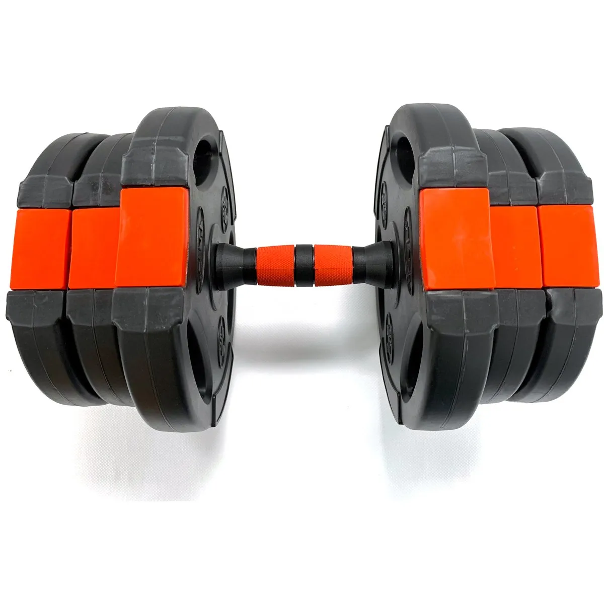 Tri-Grip Dumbbell Set (Black Red Dumbbell Bar) 30Kg