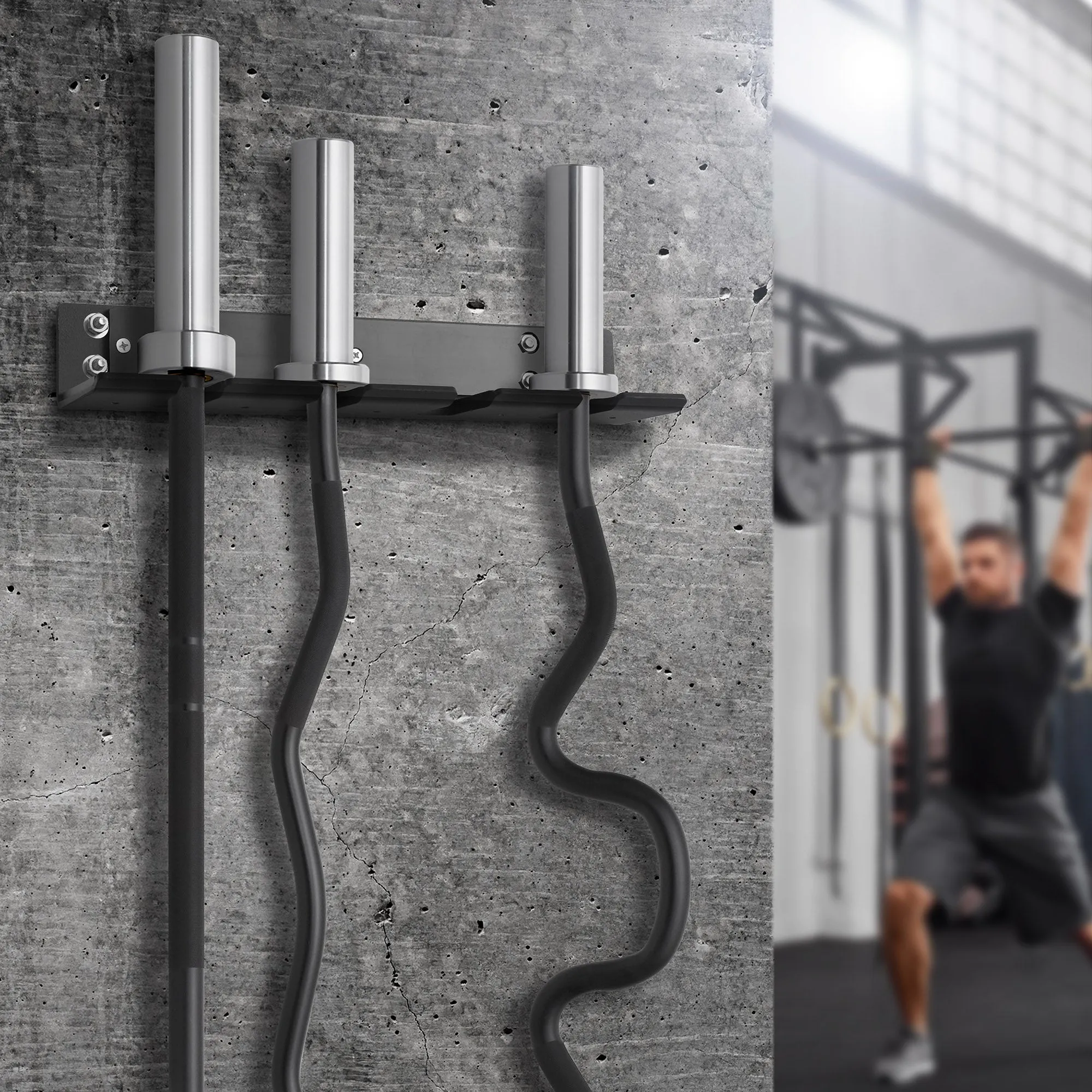 Vertical Mounted Barbell Holder - 4 Bar Wall Mount for 2" Olympic Bars